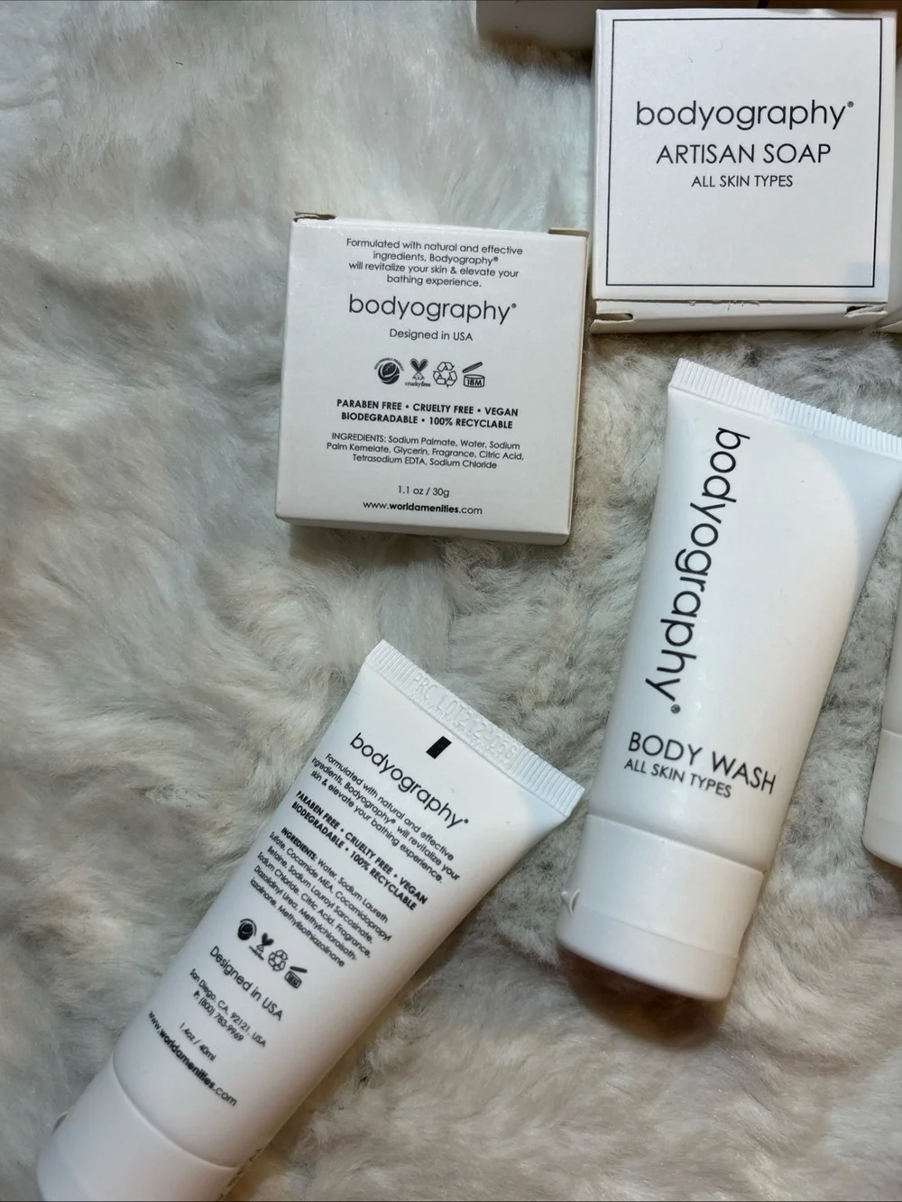 Bodyography Travel Amenities Super Set - 18 Items -Artisan Soap & Body Wash New
